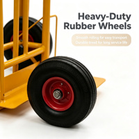 Chariot de transport pliable multi-usages robuste pour pousser et tirer des marchandises, avec une construction en acier robuste