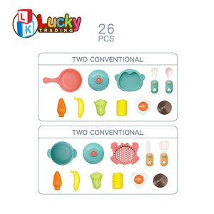 Lucky Toys 2 en 1 dessin animé voiture bricolage cuisine cuisine enfants jouets jouer maison pulvérisation cuisine Table cuisine jouets ensemble semblant jouer ensemble - Product Image 5