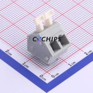 XY115A-5.0-2P Spring Terminal Block Through hole Component (THT),P=5mm Connector 1x2P 5mm Gray 2P - Product Image 1