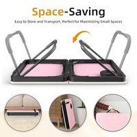 Table pliante en plastique pour ordinateur portable, grand plateau de lit/canapé, support portable pour tablette avec porte-gobelet, idéal pour manger