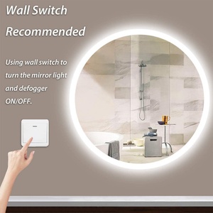 Miroir LED rétroéclairé intelligent de forme ronde personnalisé haut de gamme pour hôtels, design moderne avec fonction d'éclairage - Product Image 6