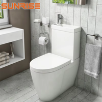 Ensemble de toilette moderne en céramique blanche pour salle de bain et bassin à économie d'eau toilettes éviers wc p piège à lavage ensemble de toilette et lavabo deux pièces