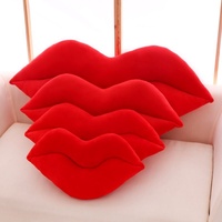 Coussin décoratif créatif en forme de lèvres rouges, jouet en peluche rembourré en coton PP, taille ajustable, unisexe, pour canapé, salon, cadeaux et décoration intérieure