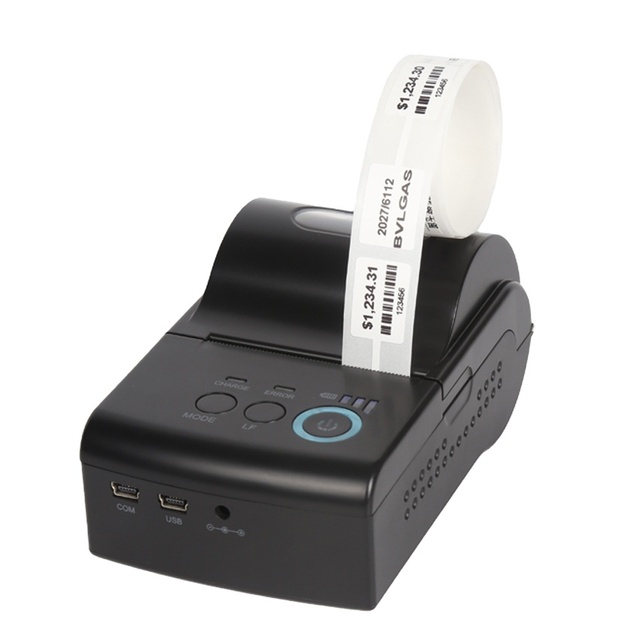 Barcode Label Mini Thermal Printer Multi-Purpose Blue-tooth POS Thermal Printer Retail Stores Black White 58mm Paper Wireless