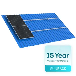 Solução de sistema de energia solar para telhados de chapa metálica de alta qualidade Sunrack com materiais metálicos solares integrados