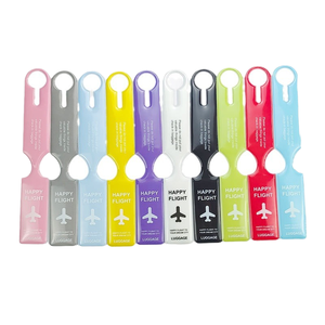 Étiquette de bagage en PVC tendance pour avion, avec anneau de fixation, anti-perte, pour identification et accrochage - Product Image 4