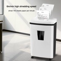 Trituradora de Papel de Oficina de Alta Velocidad, 30 Minutos de Funcionamiento Continuo, Nivel P-5, 6M/Min, Contenedor de 25L, Microcorte, 6 Hojas