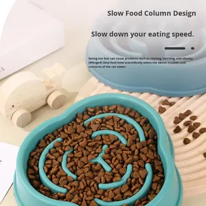 Cuenco de plástico antideslizante para mascotas con nuevo patrón sólido transfronterizo, comedero lento para perros y gatos <span class=keywords><strong>Benz</strong></span>, cuenco educativo saludable - Product Image 2