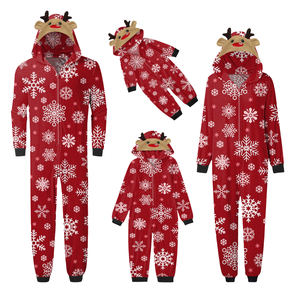 Mono Navideño Familiar para Padres e Hijos, Estampado Navideño, Transpirable, <span class=keywords><strong>de</strong></span> Manga Larga, con Capucha y Cremallera, Pijama - Product Image 3