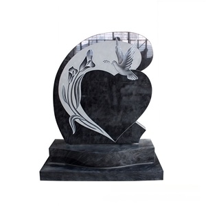 Европейский надгробный камень в форме сердца и памятники индийский черный гранит резной мраморный надгробие для открытого кладбища - Product Image 1