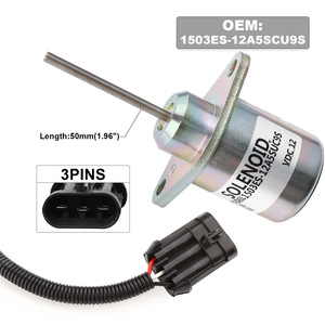โซลินอยด์วาล์ว 1503ES-12A5SUC9S 12VDC ความยาว 50 มม. สำหรับการปิดเครื่องยนต์คูโบต้า ยันมาร์ - Product Image 1