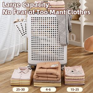 Hot Bán Lớn Nhựa Giặt <span class=keywords><strong>Hamper</strong></span> Với Bánh Xe Và Nắp Hộ Gia Đình Tổ Chức Cho Quần Áo Bẩn Lưu Trữ Cho Tủ Quần Áo - Product Image 4