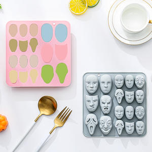 Moldes de Silicona con Temática de Máscaras de Halloween para Pasteles, Reutilizables, de Grado Alimenticio, Lindos Moldes Magnéticos de Silicona para Chocolate, Dulces y Hielo - Product Image 2