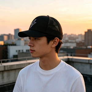 Unisex Lightning Embroidery Baseball Cap Breathable Mesh 5-Panel Snapback Hat for Tennis, Golf, Hiking, Running - Product Image 6