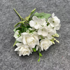 باقة زهور هدرانج صغيرة مزخرفة 5 فروع أشجار زهور اصطناعية صغيرة لحفلات الزفاف - Product Image 3