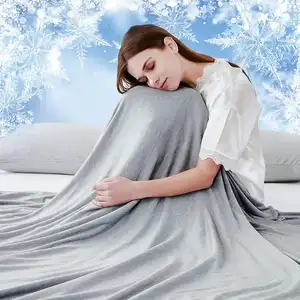Factory direct sales nature recycled polyester summer ice throw cold cooling blanket for hot sleepers