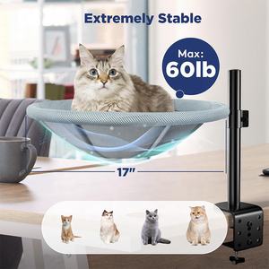 Yeni varış kedi masası yatak 360 ° dönen ve yüksekliği ayarlanabilir kedi hamak levrek kediler yatak masa için çıkarılabilir yıkanabilir kapak ile - Product Image 4