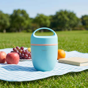 PINKAH Moderne 820ml 28oz Bocal alimentaire en acier inoxydable à <span class=keywords><strong>double</strong></span> <span class=keywords><strong>paroi</strong></span>, boîte à lunch isotherme personnalisée avec cuillère pliable - Product Image 6