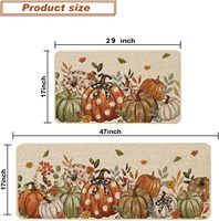Set Keset Dapur Motif Labu Musim Gugur Modern Bahan Polyester, Anti Selip, Dapat Dicuci, Dekorasi Panen