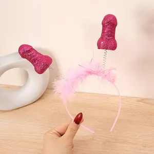 Junggesellinnenabschied Haarhoop Cosplay sexy rosa Willy-Kopfband Hen Party-Spielzeug Erwachsene Kopfbedeckung Braut zu werden Party-Dekorationen J055