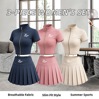 Ensemble deux pièces de sport pour femme avec logo personnalisé, veste zippée et jupe courte, tenue de fitness et yoga ajustée