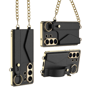 Suitable for Samsung S26ultra phone case, wristband, <b>chain</b>, women's high-value card bag, wallet, leather case, hanging <b>rope</b> - Product Image 2