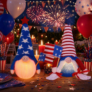 Décorations <span class=keywords><strong>de</strong></span> gnomes patriotiques <span class=keywords><strong>du</strong></span> <span class=keywords><strong>4</strong></span> juillet à LED, très populaires, en peluche tricotée, écologiques, ornements <span class=keywords><strong>du</strong></span> Jour <span class=keywords><strong>de</strong></span> l'Indépendance, étoiles USA - Product Image 3