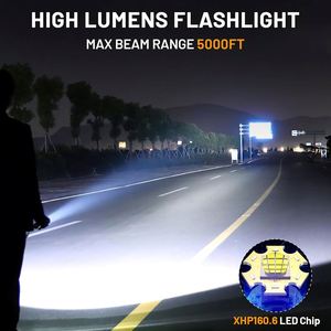 Most Powerful 1000 Lumens USB <b>Rechargeable</b> ABS Flashlight Emergency Spotlights 300-400M Beam Distance Tactical Lantern Camping - Product Image 2
