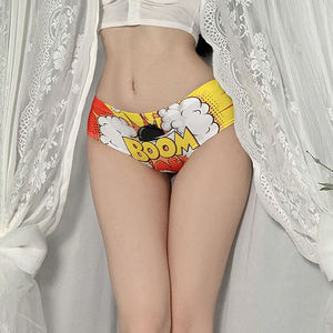 SADI, lencería tejida de seda helada para mujer, ropa interior estampada, superventas, bragas sexis para mujer, tangas, patrón <span class=keywords><strong>Boom</strong></span> - Product Image 3