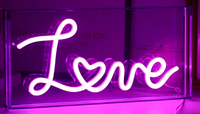 Lampe de table en néon en forme de cœur pour la Saint-Valentin, lumière LED alimentée par batterie USB pour la chambre à coucher, le mariage, la décoration de fête d'anniversaire