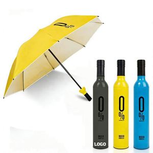 Ys51 Gift Wine Bottle Shape Advertising <b>Windproof</b> Logo Print Luxury Promo Branded Diy <b>Umbrella</b> Custom Promotional Gifts - Product Image 1