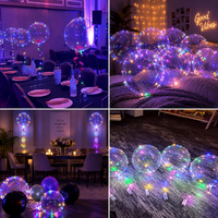 Ballons LED Bobo transparents lumineux avec guirlandes lumineuses colorées, décorations de fête pour mariage, anniversaires et événements