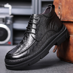 Botas Martin de invierno para hombre, color negro, forro polar grueso, cálidas y aislantes, para uso formal de negocios - Product Image 1
