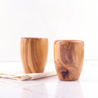 Tasse en bois d'olivier |   Capacité de 380 ml |   Vaisselle tunisienne artisanale |   Gravure personnalisée
