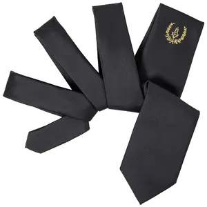 Erkekler özel baskılı kravatlar masonik altın kare pusula Logo mikrofiber Polyester dokuma kravatlar ve papyon çin'de çeşitli stilleri