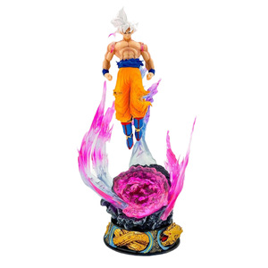Figura de acción de Dragon Ball Ultra Instinct Goku de 25 cm con luz LED, estatua Saiyan de pelo blanco brillante, figura de acción de Dragon Ball - Product Image 1