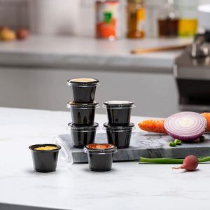 Vasos de Plástico Pequeños de 0.5Oz a 3.5Oz con Tapas para Degustación de Postres y Mousses, Contenedores Desechables para Alimentos - Product Image 1