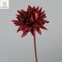 Bunga Kopi sentuhan asli Dahlia kecil tunggal buatan 34CM kualitas tinggi untuk pernikahan Hari Ibu Valentine Dekorasi Rumah