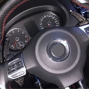 Volante de paleta de turno para VW Golf 6 MK6 <span class=keywords><strong>GTI</strong></span> R Jetta MK5 Passat B6 B7 CC <span class=keywords><strong>Polo</strong></span> Sharan Tiguan Seat Leon <span class=keywords><strong>DSG</strong></span> de fibra de carbono - Product Image 3