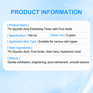 โทนเนอร์ OEM กรดไกลโคลิก ไวท์เทนนิ่ง ทำความสะอาดล้ำลึก ควบคุมความมัน ลดสิว ผสมไฮยาลูรอนิค แอซิด ผลัดเซลล์ผิว 150 มล. สำหรับทุกสภาพผิว - Product Image 6