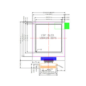จอแสดงผล OLED แบบทนอุณหภูมิกว้าง 1.5 นิ้ว 128×128 SPI -40 ° ซีถึง 70 ° หน้าจอ C AMOLED แบบสี่เหลี่ยม - Product Image 1