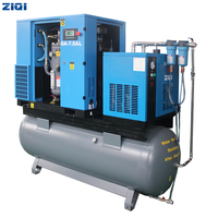 Los mejores compresores de aire de extremo de aire de fabricación ZIQI Seiko silenciosos de 11KW/50Hz con tanque y secador de aire refrigerado para corte por láser