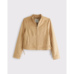 Veste coupe-vent courte LEDUO, ajustée, douce, respirante, avec fermeture éclair, col montant en polyester pour femme, automne - Product Image 1