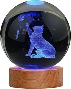 Veilleuse LED 3D à brancher avec base en bois de 6 cm, motif dauphin ou bonhomme de neige, boule de cristal, lumières colorées pour enfants, décoration de Noël, chambre à coucher - Product Image 4