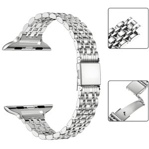 <span class=keywords><strong>Bracelet</strong></span> de montre en acier inoxydable poli fin 46 mm 42 mm pour <span class=keywords><strong>Apple</strong></span> <span class=keywords><strong>Watch</strong></span> <span class=keywords><strong>Ultra</strong></span> 3 2 Series 11 10 9 SE 3 2, <span class=keywords><strong>bracelet</strong></span> à maillons métalliques pour femmes - Product Image 1
