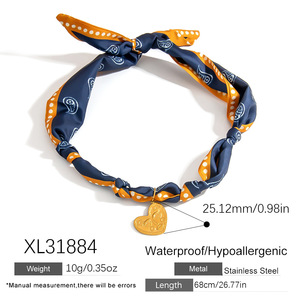 Collier pendentif fleur soleil coeur en plaqué or pour femme Vente en gros Collier ras du cou en soie Collier en soie pour femme en acier inoxydable - Product Image 5