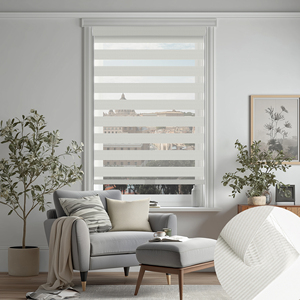 Persianas Zebra Inalámbricas SAMADHI, Persianas Zebra Personalizadas para Ventanas, Doble Ajuste, Control de Luz - Product Image 1