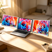 Électronique grand public : Écran pliable double moniteur 15,6 pouces pour ordinateur portable, extension d'écran 1080P FHD, connexion par 1 seul câble, compatible M1M2M3