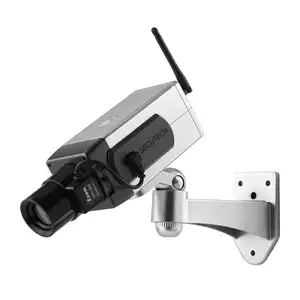 IHUAlite-cámara de seguridad CCTV para interior, luz LED roja intermitente, inalámbrica, tipo bala, con Sensor de movimiento, falsa