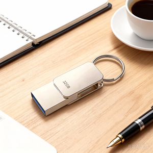 Clé <span class=keywords><strong>USB</strong></span> Métallique Haute Vitesse Double Interface avec Porte-clés Portable 32 Go/64 Go/128 Go <span class=keywords><strong>USB</strong></span> 3.0 – Cadeau Promotionnel - Product Image 5